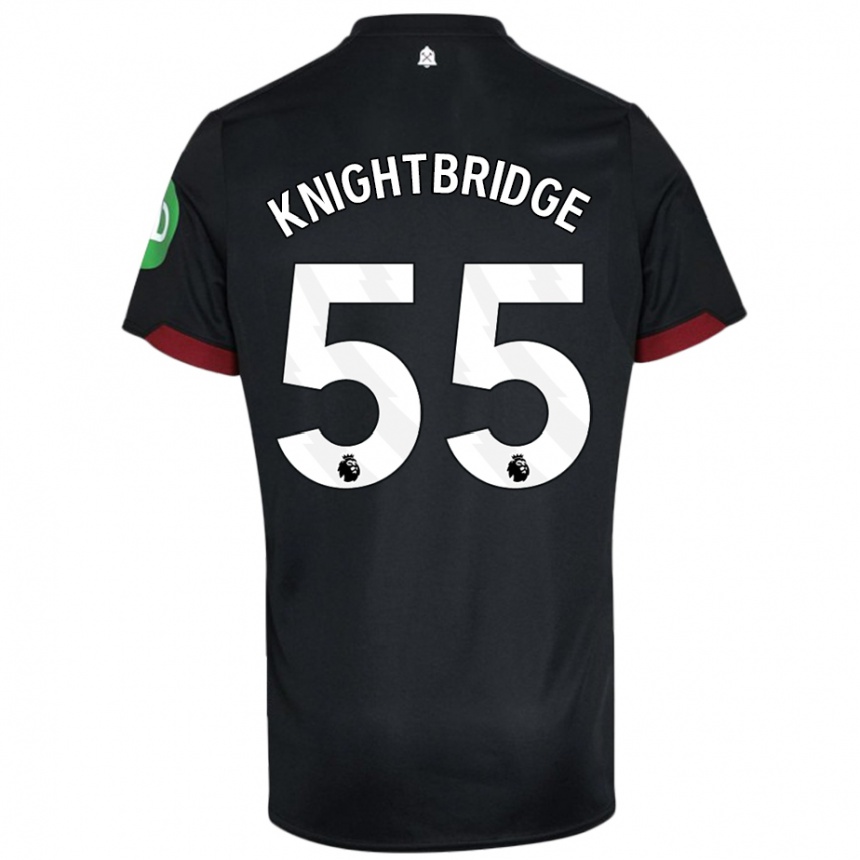 Hombre Fútbol Camiseta Jacob Knightbridge #55 Negro Blanco 2ª Equipación 2024/25 México