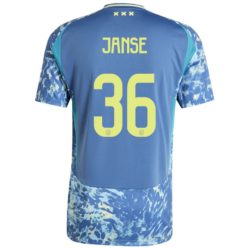 Hombre Fútbol Camiseta Dies Janse #36 Gris Azul Amarillo 2ª Equipación 2024/25 México