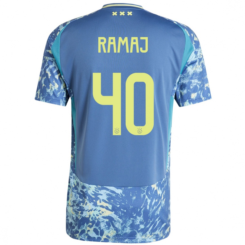 Hombre Fútbol Camiseta Diant Ramaj #40 Gris Azul Amarillo 2ª Equipación 2024/25 México