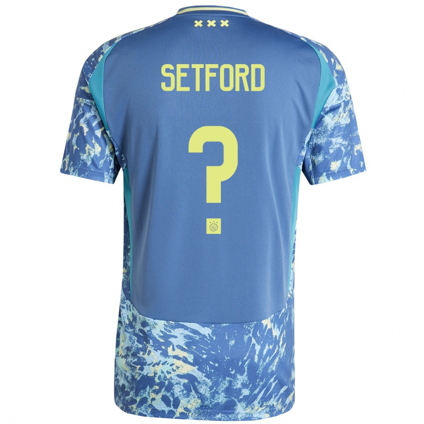 Hombre Fútbol Camiseta Charlie Setford #0 Gris Azul Amarillo 2ª Equipación 2024/25 México