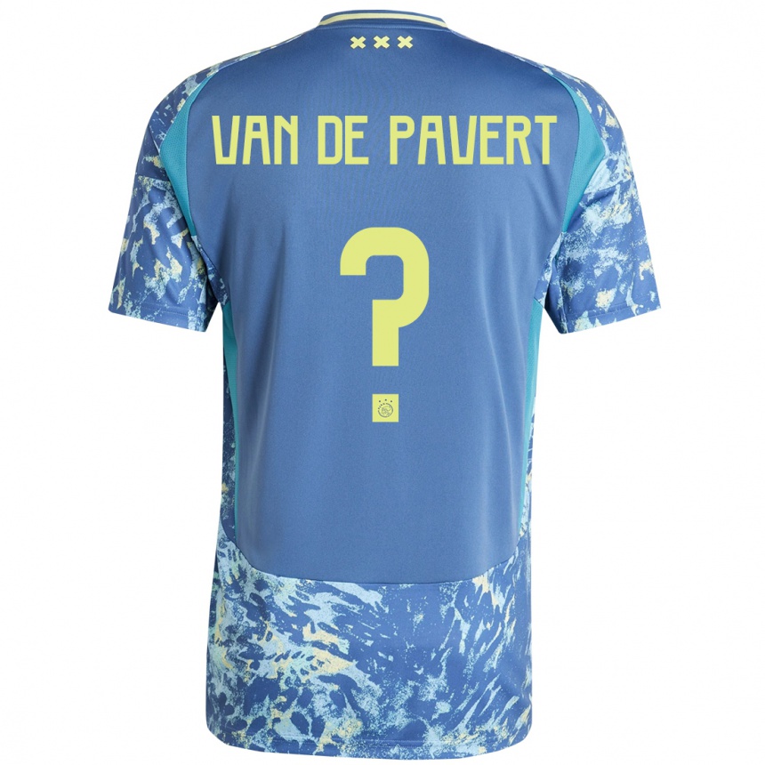 Hombre Fútbol Camiseta Ryan Van De Pavert #0 Gris Azul Amarillo 2ª Equipación 2024/25 México