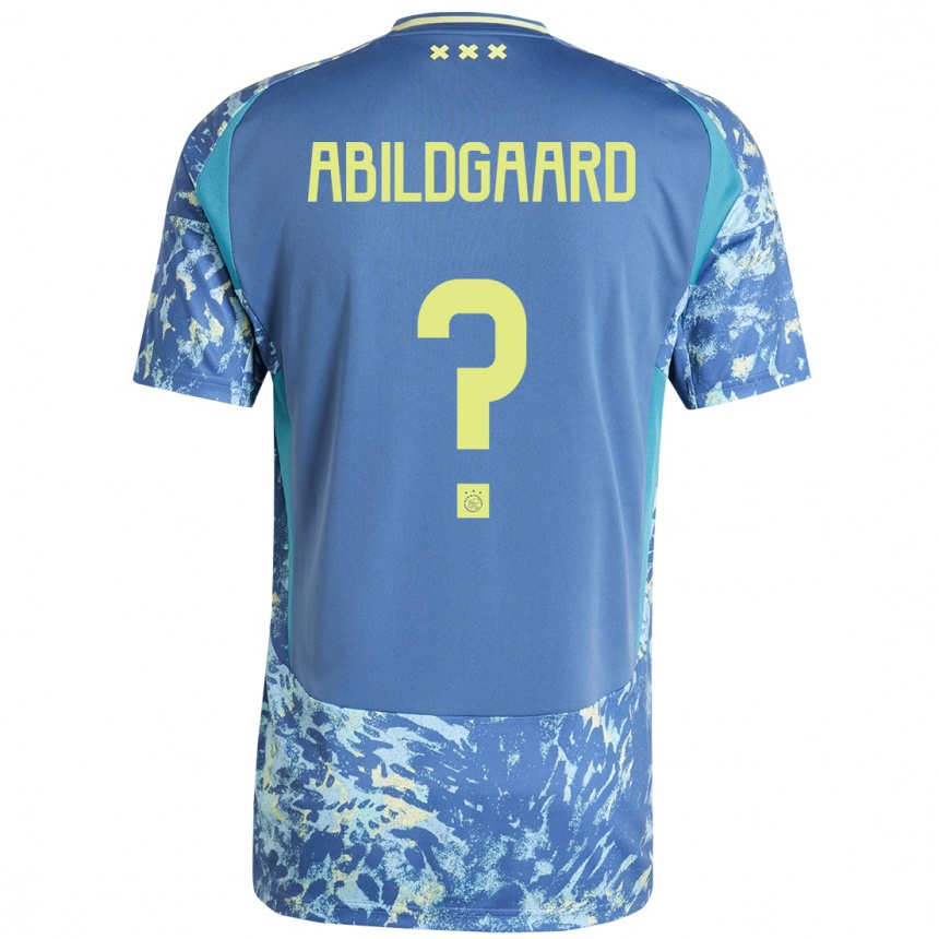 Hombre Fútbol Camiseta Lasse Abildgaard #0 Gris Azul Amarillo 2ª Equipación 2024/25 México