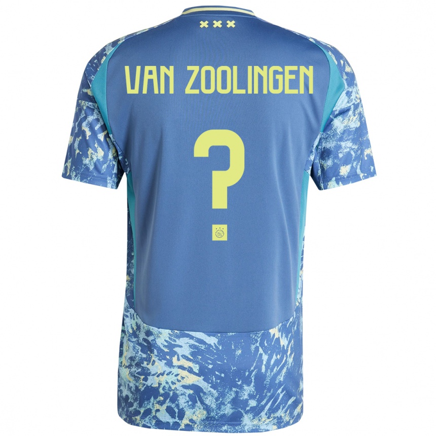 Hombre Fútbol Camiseta Glenn Van Zoolingen #0 Gris Azul Amarillo 2ª Equipación 2024/25 México