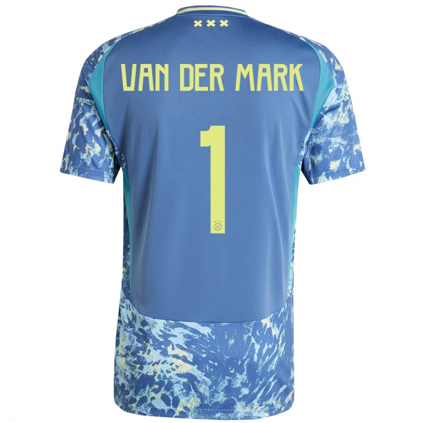 Hombre Fútbol Camiseta Jesper Van Der Mark #1 Gris Azul Amarillo 2ª Equipación 2024/25 México