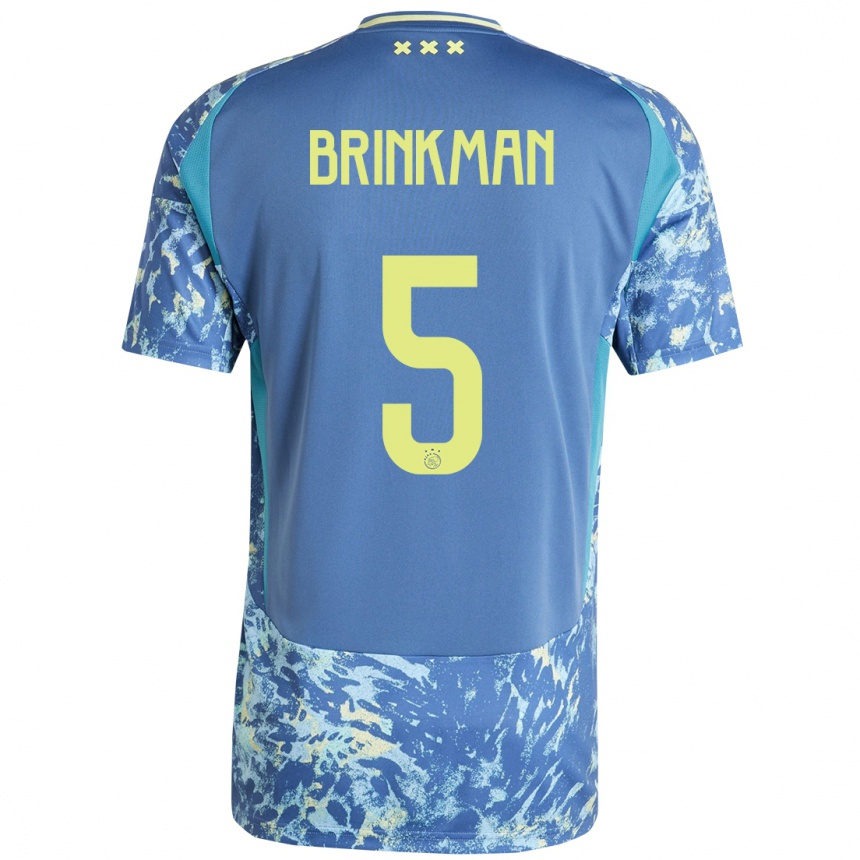 Hombre Fútbol Camiseta Tim Brinkman #5 Gris Azul Amarillo 2ª Equipación 2024/25 México