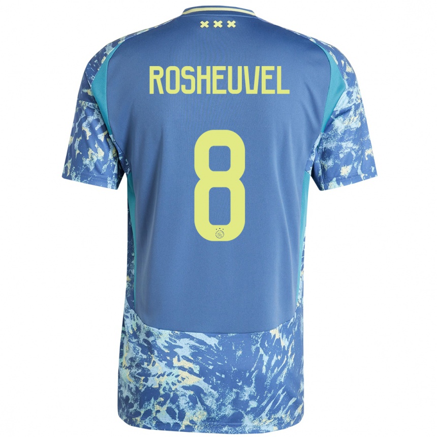 Hombre Fútbol Camiseta Darren Rosheuvel #8 Gris Azul Amarillo 2ª Equipación 2024/25 México