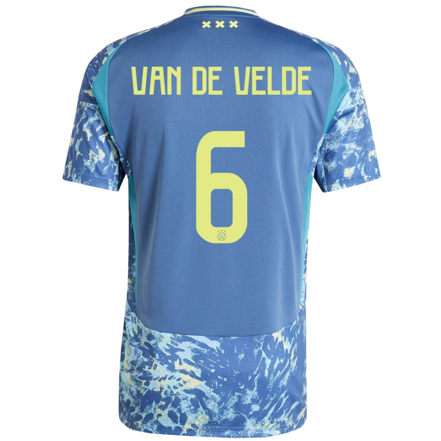 Hombre Fútbol Camiseta Jonna Van De Velde #6 Gris Azul Amarillo 2ª Equipación 2024/25 México