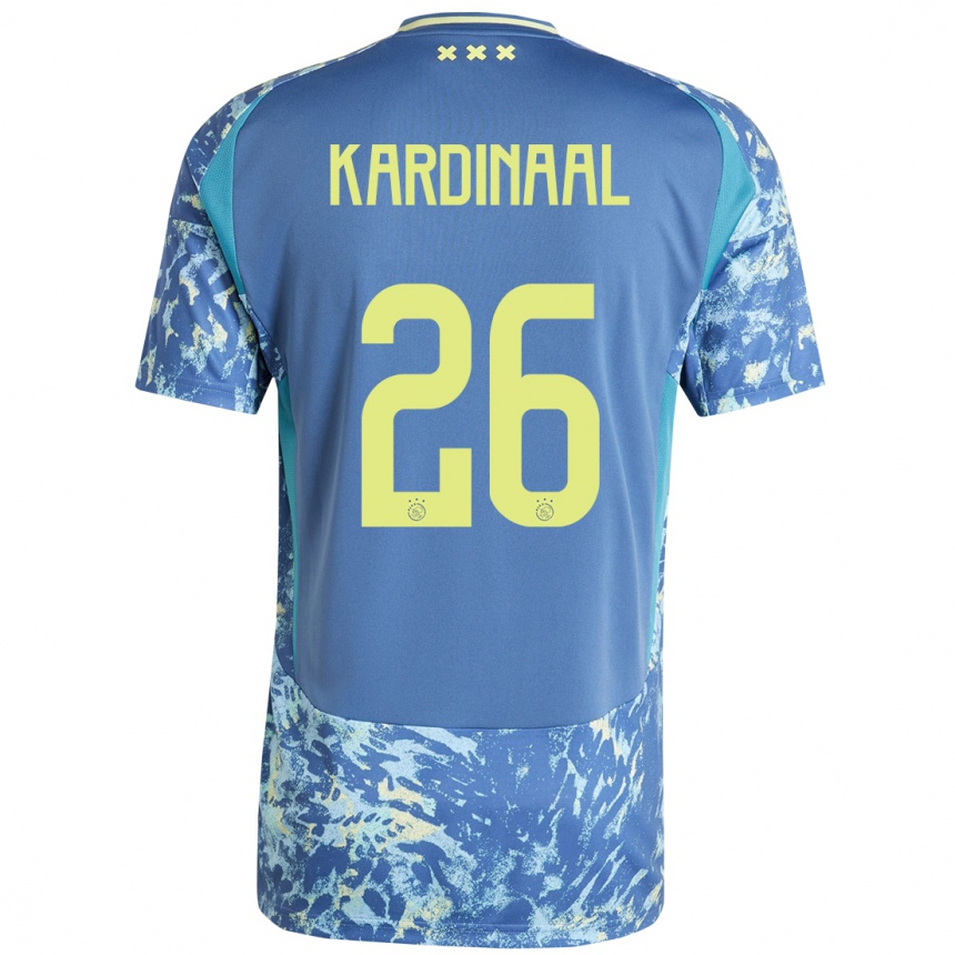 Hombre Fútbol Camiseta Isa Kardinaal #26 Gris Azul Amarillo 2ª Equipación 2024/25 México