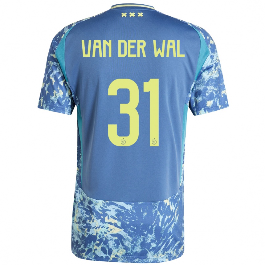 Hombre Fútbol Camiseta Dionne Van Der Wal #31 Gris Azul Amarillo 2ª Equipación 2024/25 México