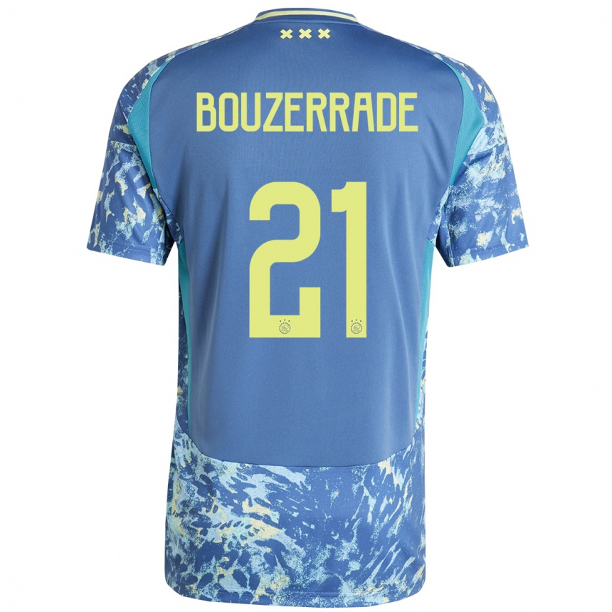 Hombre Fútbol Camiseta Zaina Bouzerrade #21 Gris Azul Amarillo 2ª Equipación 2024/25 México