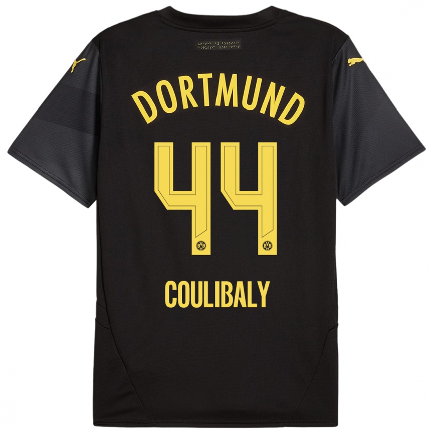 Hombre Fútbol Camiseta Soumaila Coulibaly #44 Negro Amarillo 2ª Equipación 2024/25 México