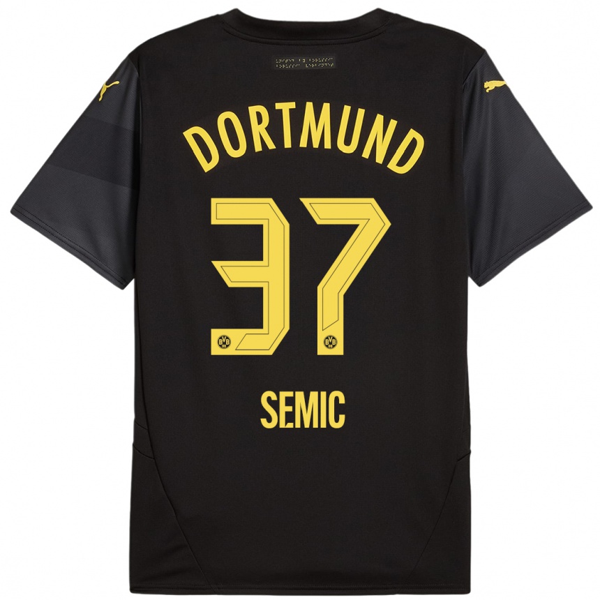 Hombre Fútbol Camiseta Lion Semic #37 Negro Amarillo 2ª Equipación 2024/25 México