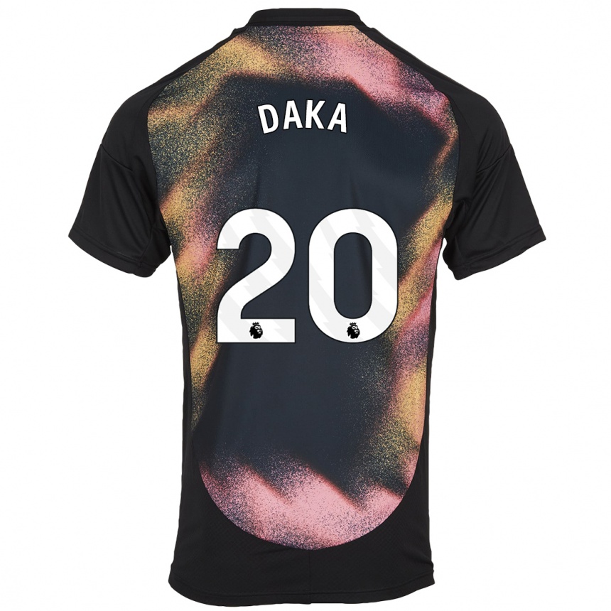 Hombre Fútbol Camiseta Patson Daka #20 Negro Blanco 2ª Equipación 2024/25 México