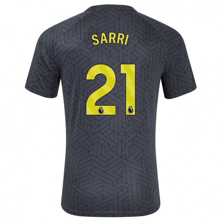 Hombre Fútbol Camiseta Veatriki Sarri #21 Negro Amarillo 2ª Equipación 2024/25 México