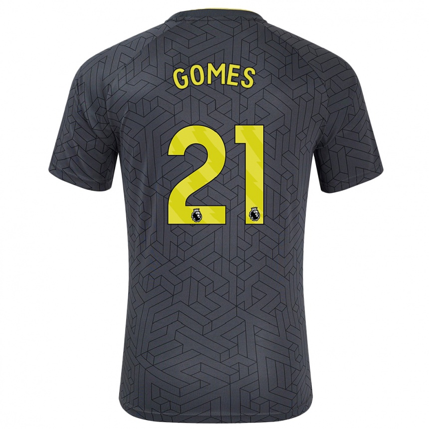 Hombre Fútbol Camiseta André Gomes #21 Negro Amarillo 2ª Equipación 2024/25 México