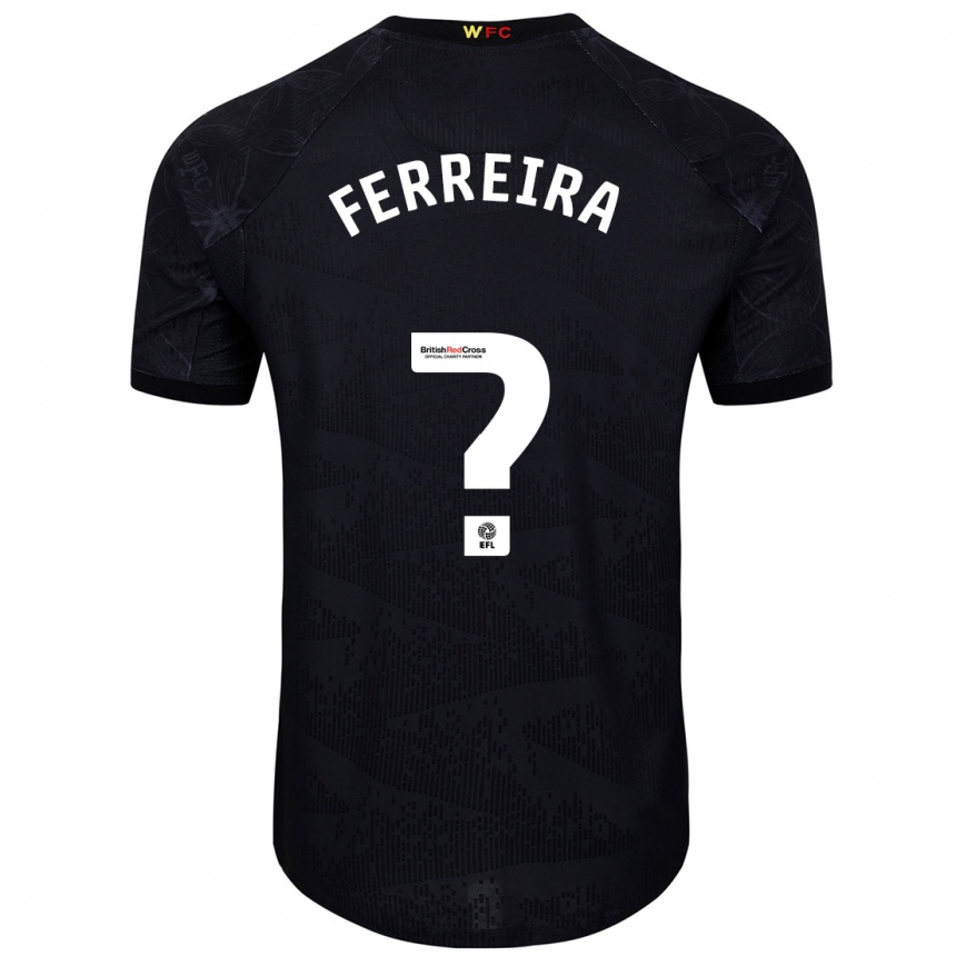 Hombre Fútbol Camiseta João Ferreira #0 Negro Blanco 2ª Equipación 2024/25 México