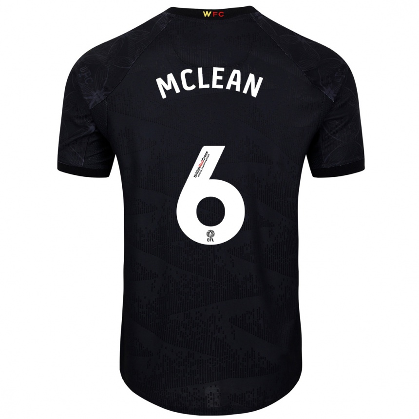 Hombre Fútbol Camiseta Sophie Mclean #6 Negro Blanco 2ª Equipación 2024/25 México