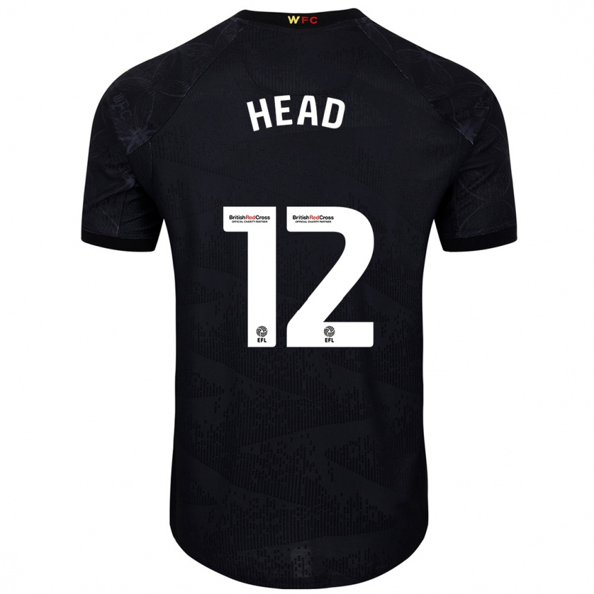 Hombre Fútbol Camiseta Ellie Head #12 Negro Blanco 2ª Equipación 2024/25 México