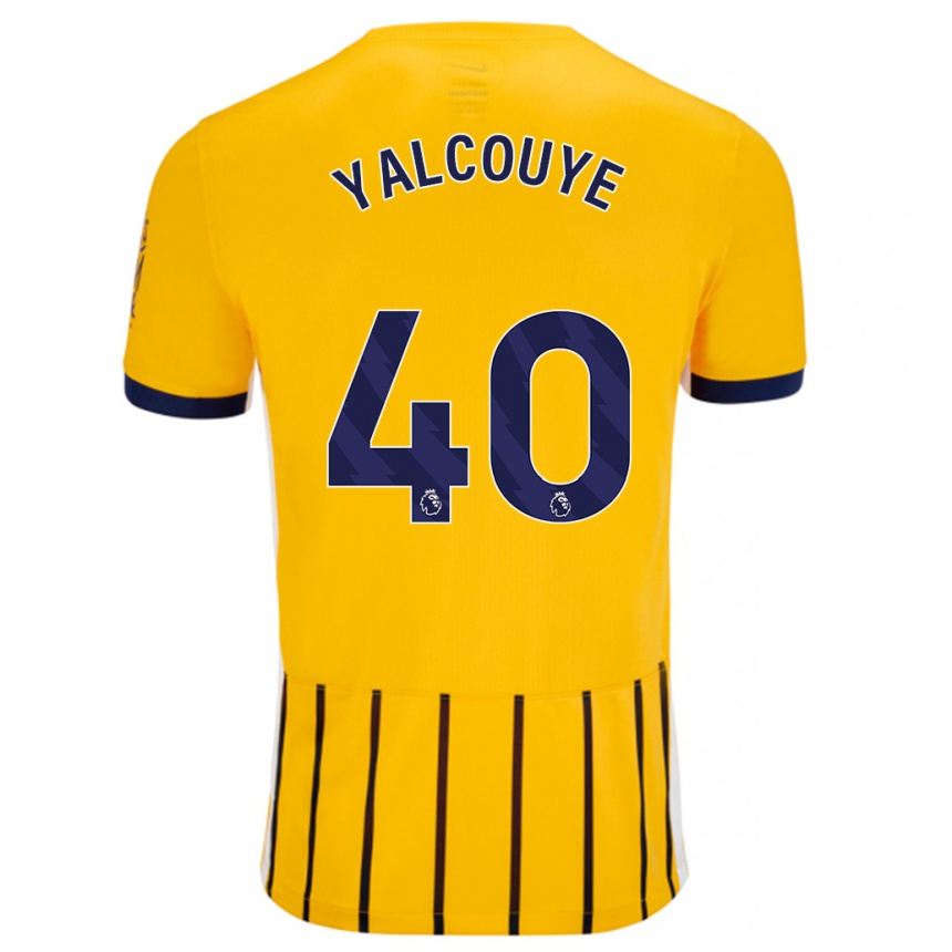 Hombre Fútbol Camiseta Malick Junior Yalcouyé #40 Dorado Azul Rayas 2ª Equipación 2024/25 México