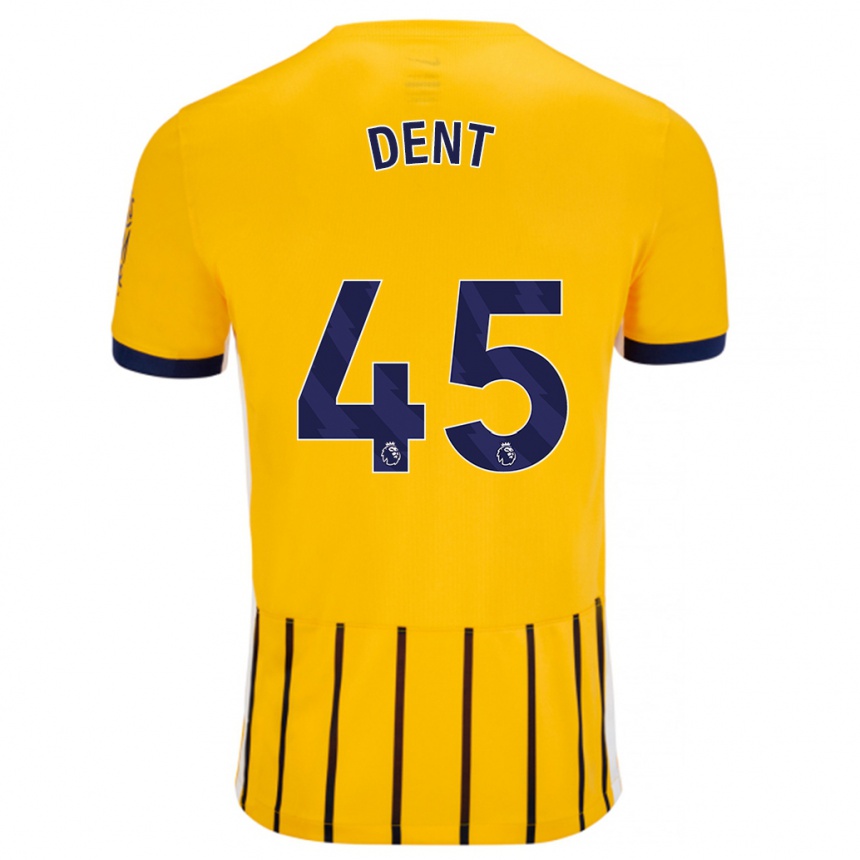 Hombre Fútbol Camiseta Lily Dent #45 Dorado Azul Rayas 2ª Equipación 2024/25 México