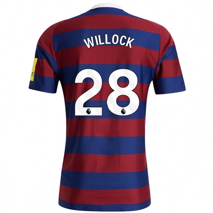 Hombre Fútbol Camiseta Joe Willock #28 Burdeos Azul Marino 2ª Equipación 2024/25 México