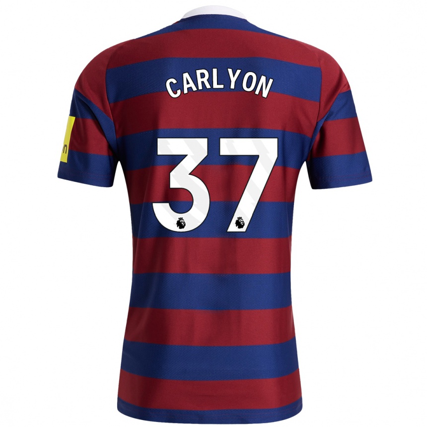 Hombre Fútbol Camiseta Nathan Carlyon #37 Burdeos Azul Marino 2ª Equipación 2024/25 México