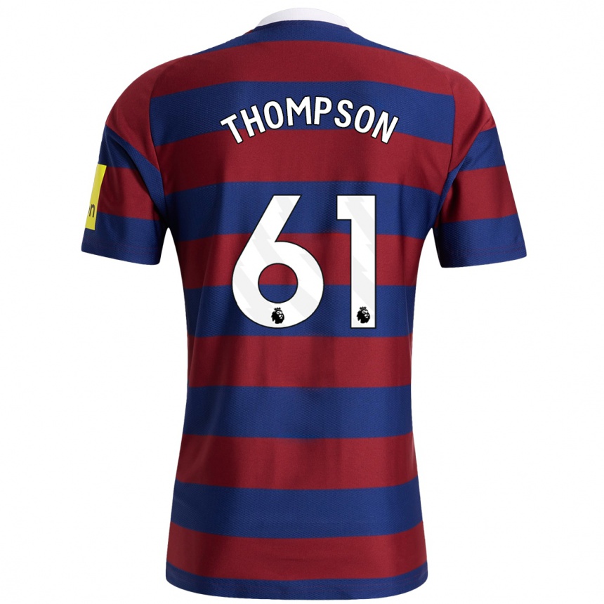 Hombre Fútbol Camiseta Max Thompson #61 Burdeos Azul Marino 2ª Equipación 2024/25 México