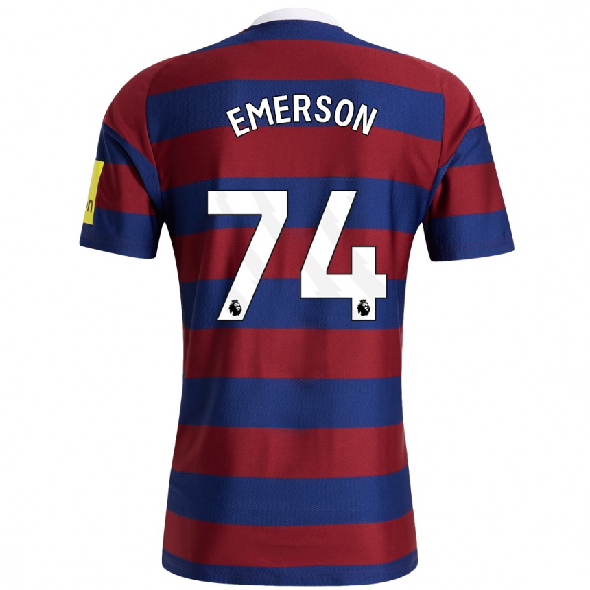 Hombre Fútbol Camiseta Johnny Emerson #74 Burdeos Azul Marino 2ª Equipación 2024/25 México