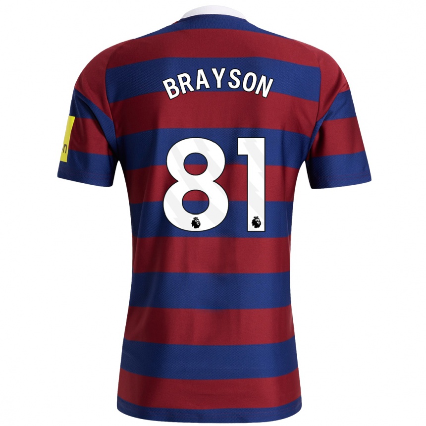 Hombre Fútbol Camiseta Joe Brayson #81 Burdeos Azul Marino 2ª Equipación 2024/25 México