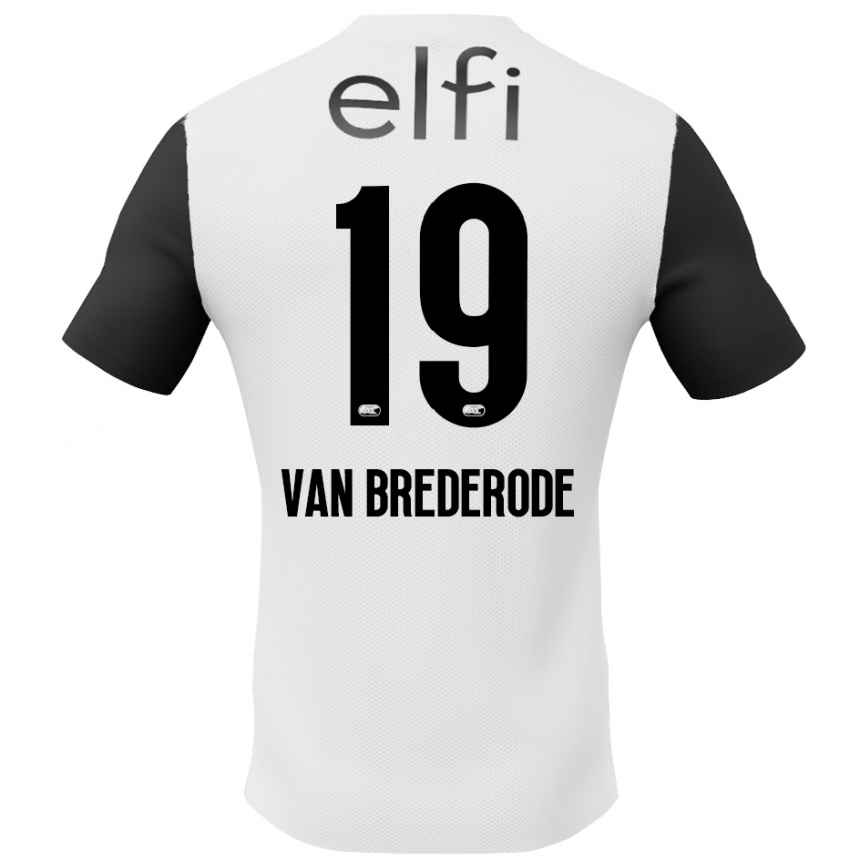 Hombre Fútbol Camiseta Myron Van Brederode #19 Blanco Negro 2ª Equipación 2024/25 México