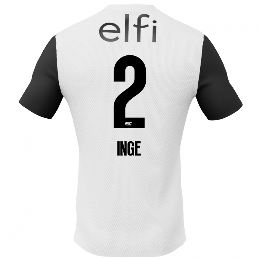 Hombre Fútbol Camiseta Kiani Inge #2 Blanco Negro 2ª Equipación 2024/25 México