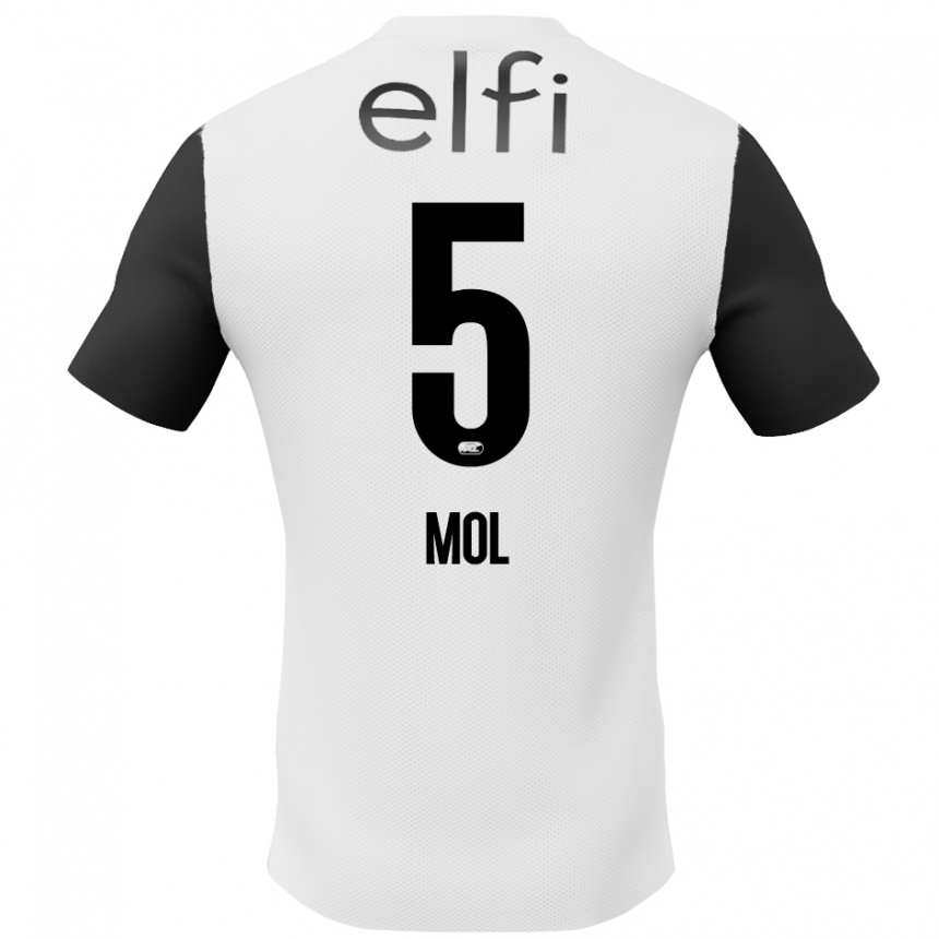 Hombre Fútbol Camiseta Camie Mol #5 Blanco Negro 2ª Equipación 2024/25 México