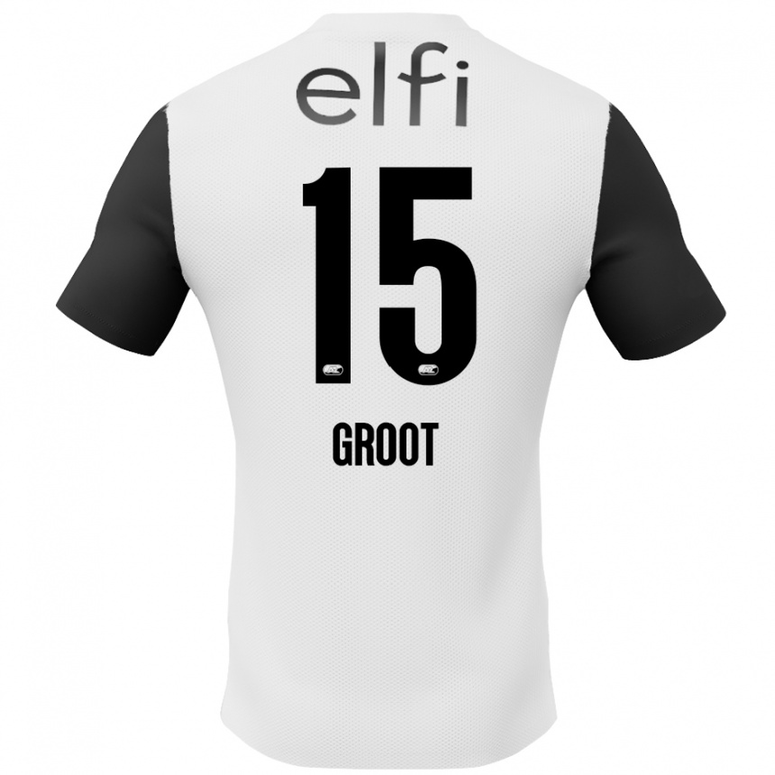 Hombre Fútbol Camiseta Pleun Groot #15 Blanco Negro 2ª Equipación 2024/25 México