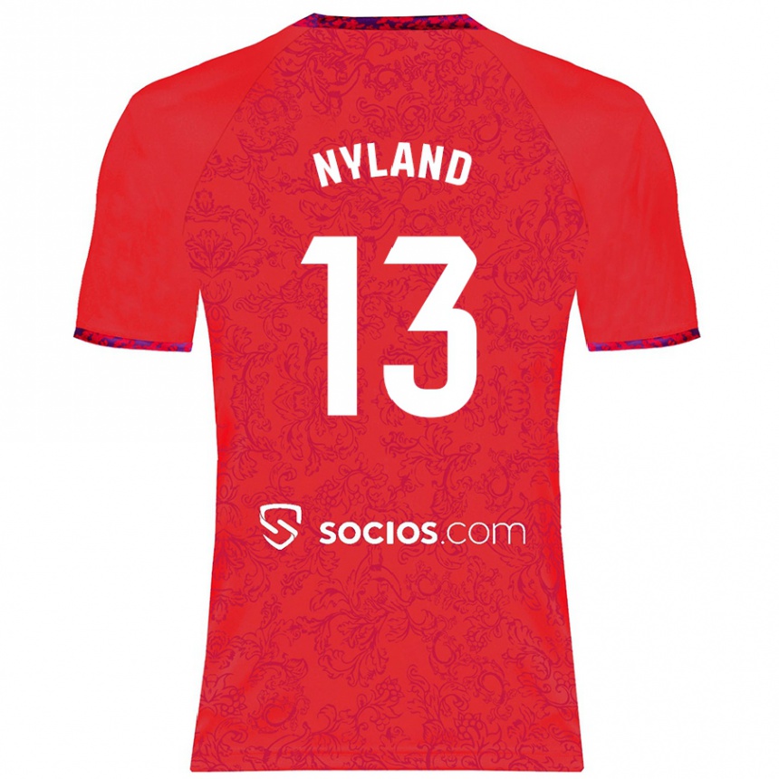 Hombre Fútbol Camiseta Ørjan Nyland #13 Rojo 2ª Equipación 2024/25 México