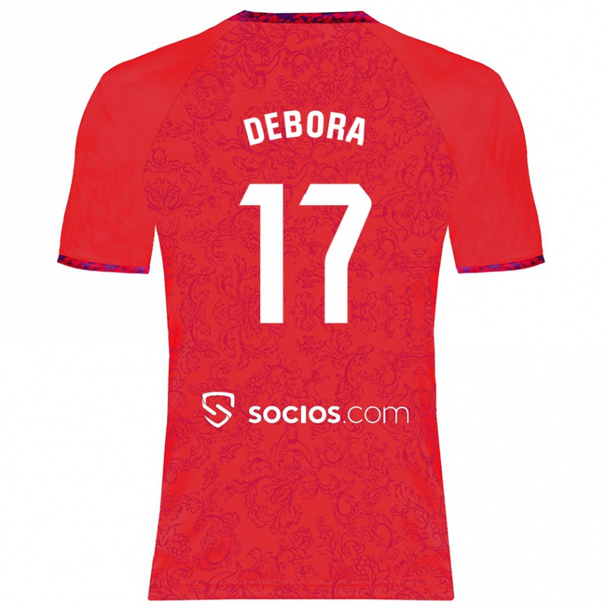 Hombre Fútbol Camiseta Débora García Mateo #17 Rojo 2ª Equipación 2024/25 México