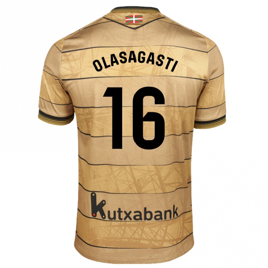 Hombre Fútbol Camiseta Jon Ander Olasagasti #16 Marrón 2ª Equipación 2024/25 México