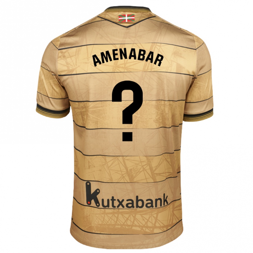 Hombre Fútbol Camiseta Aritz Amenabar #0 Marrón 2ª Equipación 2024/25 México