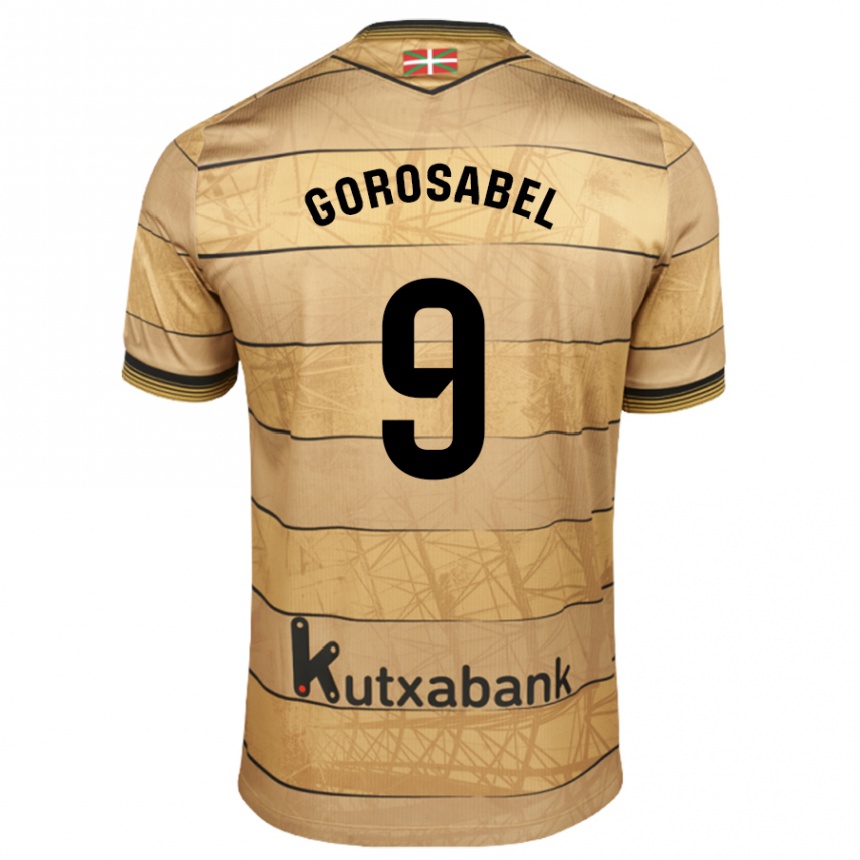 Hombre Fútbol Camiseta Jakes Gorosabel #9 Marrón 2ª Equipación 2024/25 México