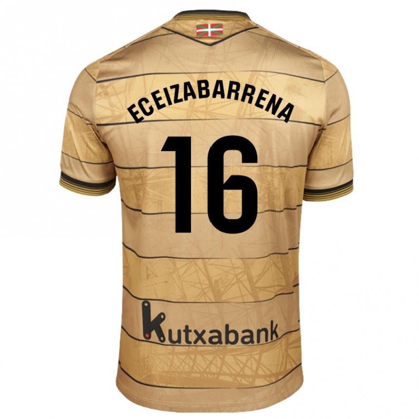 Hombre Fútbol Camiseta Jon Eceizabarrena #16 Marrón 2ª Equipación 2024/25 México