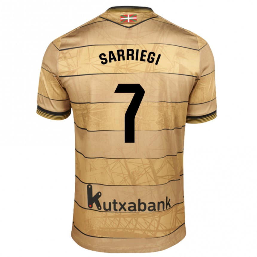 Hombre Fútbol Camiseta Amaiur Sarriegi Isasa #7 Marrón 2ª Equipación 2024/25 México