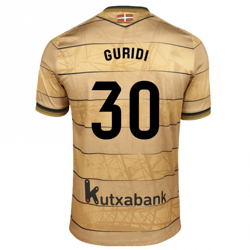 Hombre Fútbol Camiseta Elene Guridi Mesonero #30 Marrón 2ª Equipación 2024/25 México