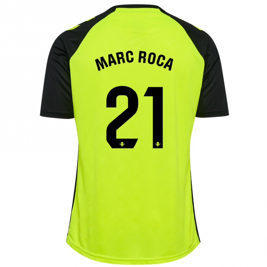 Hombre Fútbol Camiseta Marc Roca #21 Amarillo Fluorescente Negro 2ª Equipación 2024/25 México