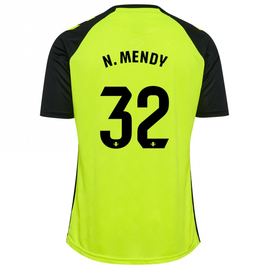 Hombre Fútbol Camiseta Nobel Mendy #32 Amarillo Fluorescente Negro 2ª Equipación 2024/25 México