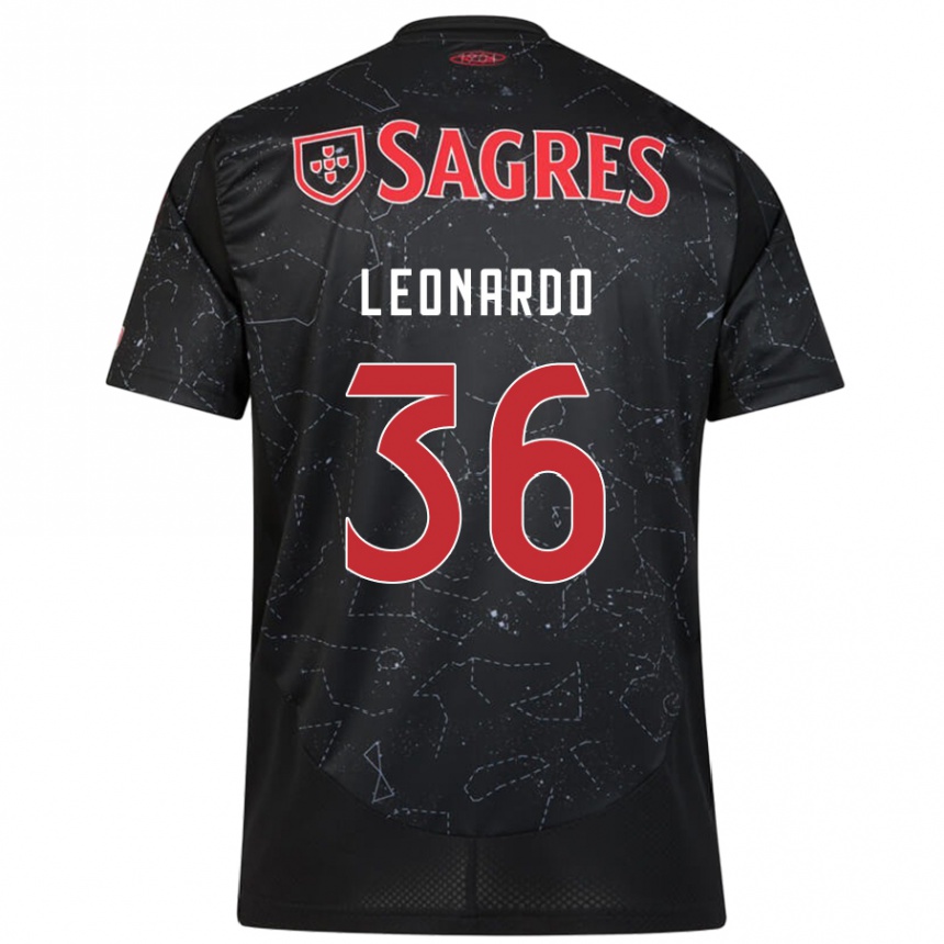 Hombre Fútbol Camiseta Marcos Leonardo #36 Negro Rojo 2ª Equipación 2024/25 México