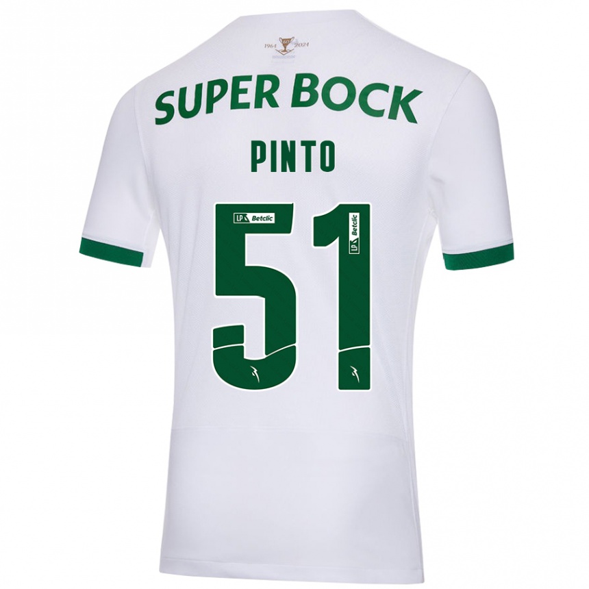 Hombre Fútbol Camiseta Diogo Pinto #51 Blanco Verde 2ª Equipación 2024/25 México