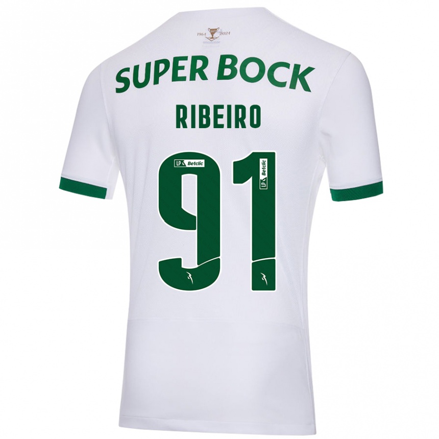 Hombre Fútbol Camiseta Rodrigo Ribeiro #91 Blanco Verde 2ª Equipación 2024/25 México