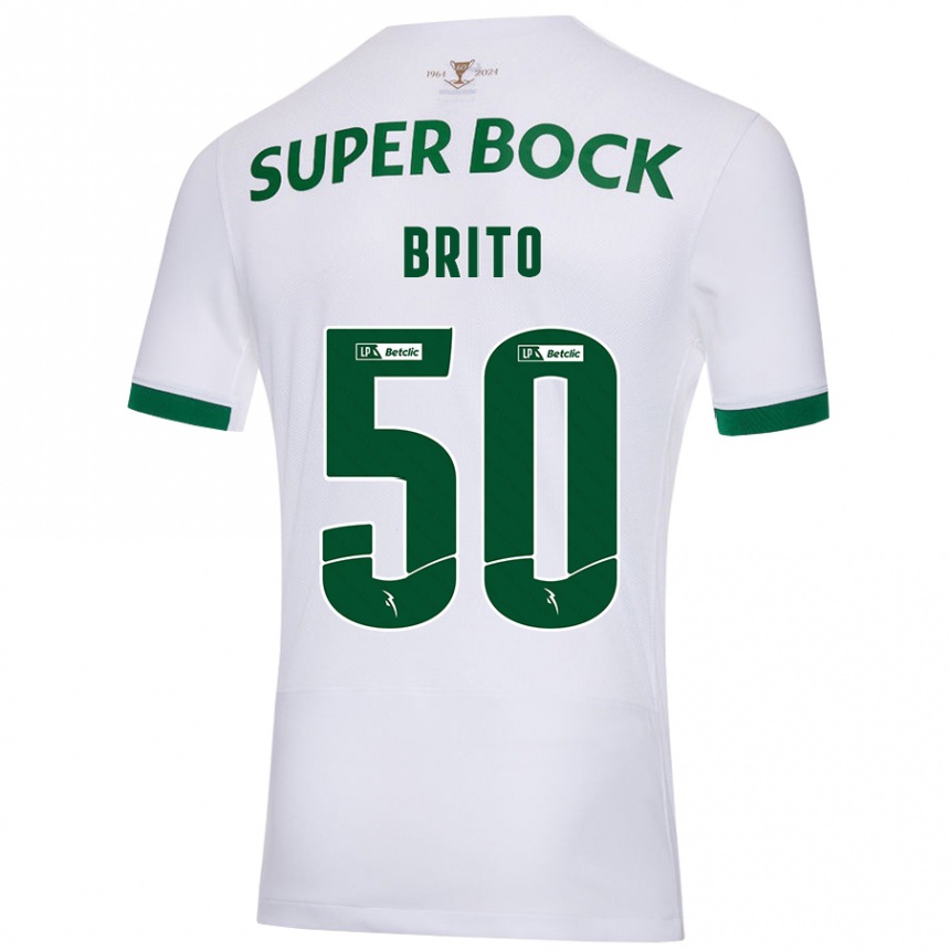 Hombre Fútbol Camiseta Alexandre Brito #50 Blanco Verde 2ª Equipación 2024/25 México