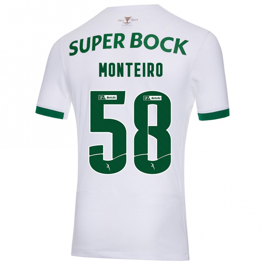 Hombre Fútbol Camiseta David Monteiro #58 Blanco Verde 2ª Equipación 2024/25 México