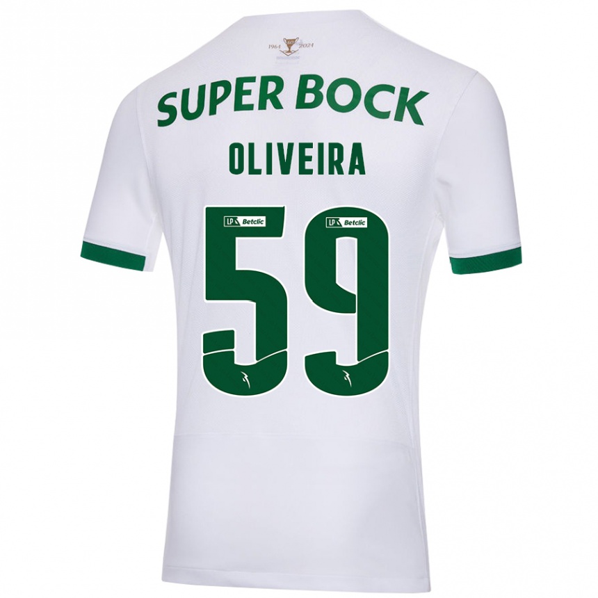 Hombre Fútbol Camiseta Kauã Oliveira #59 Blanco Verde 2ª Equipación 2024/25 México