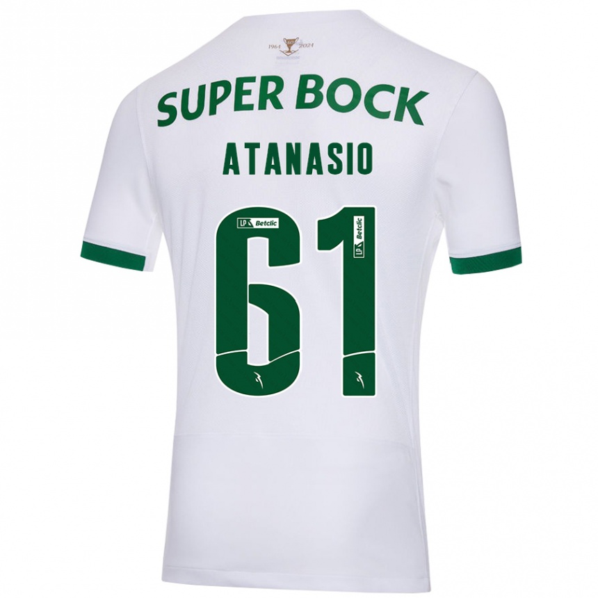 Hombre Fútbol Camiseta Atanásio #61 Blanco Verde 2ª Equipación 2024/25 México